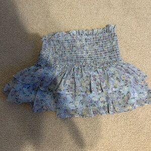 Altar'd State Blue and Purple Floral Mini Skirt